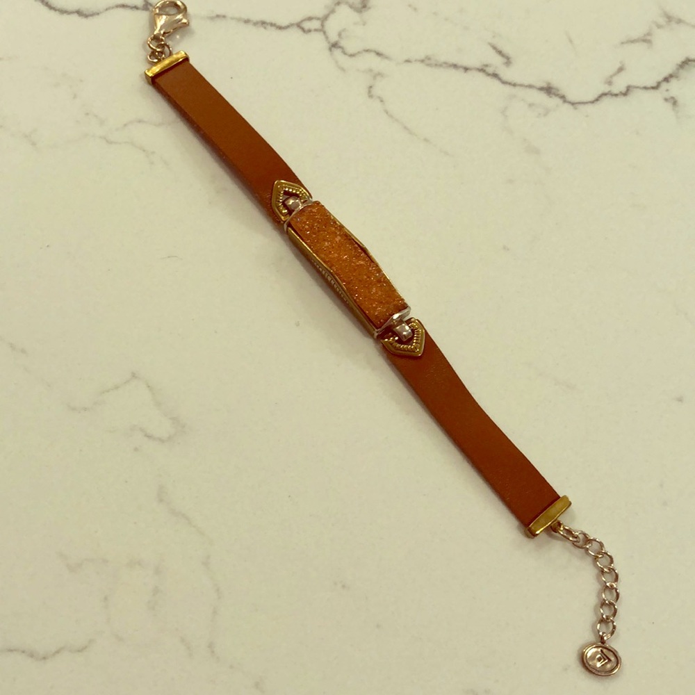 Silpada Druzy Blush Leather Bracelet